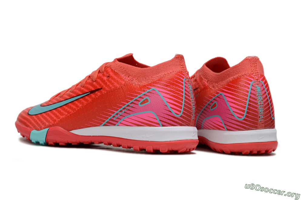 Nike Air Zoom Mercurial Vapor 16 Elite TF Football Shoes - Red/Jade/White 5
