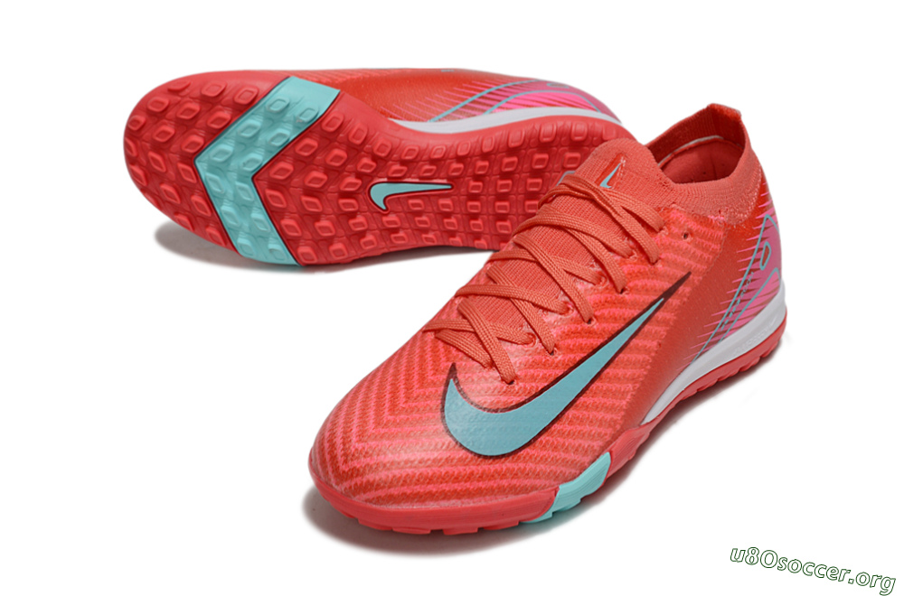 Nike Air Zoom Mercurial Vapor 16 Elite TF Football Shoes - Red/Jade/White 0