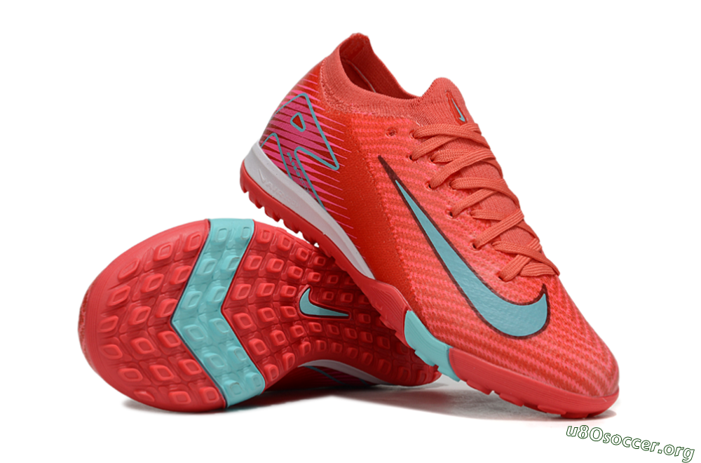 Nike Air Zoom Mercurial Vapor 16 Elite TF Football Shoes - Red/Jade/White 1