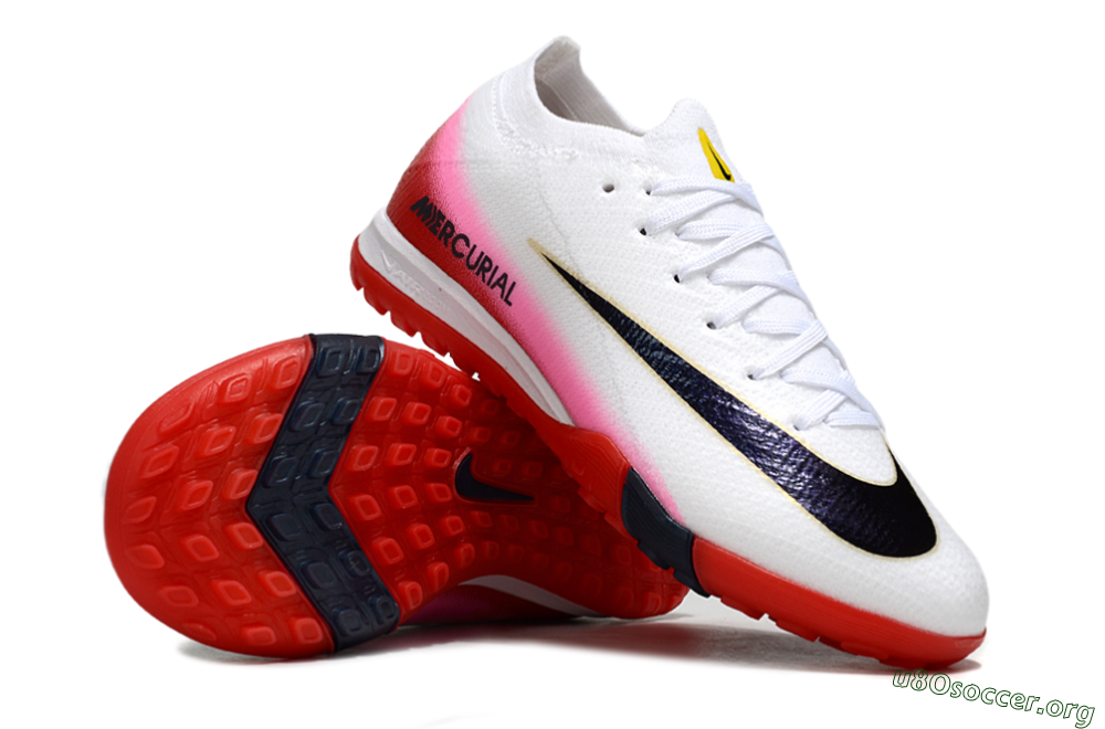 Nike Air Zoom Mercurial Vapor 16 Elite TF Football Shoes - White/Black/Red 1