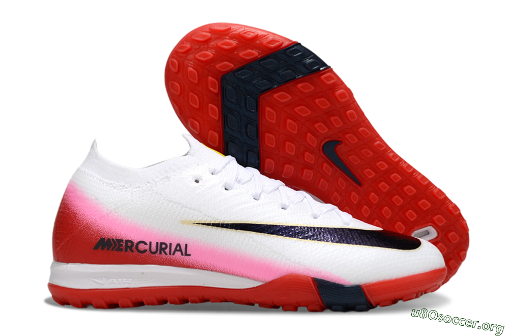 Nike Air Zoom Mercurial Vapor 16 Elite TF Football Shoes - White/Black/Red 2