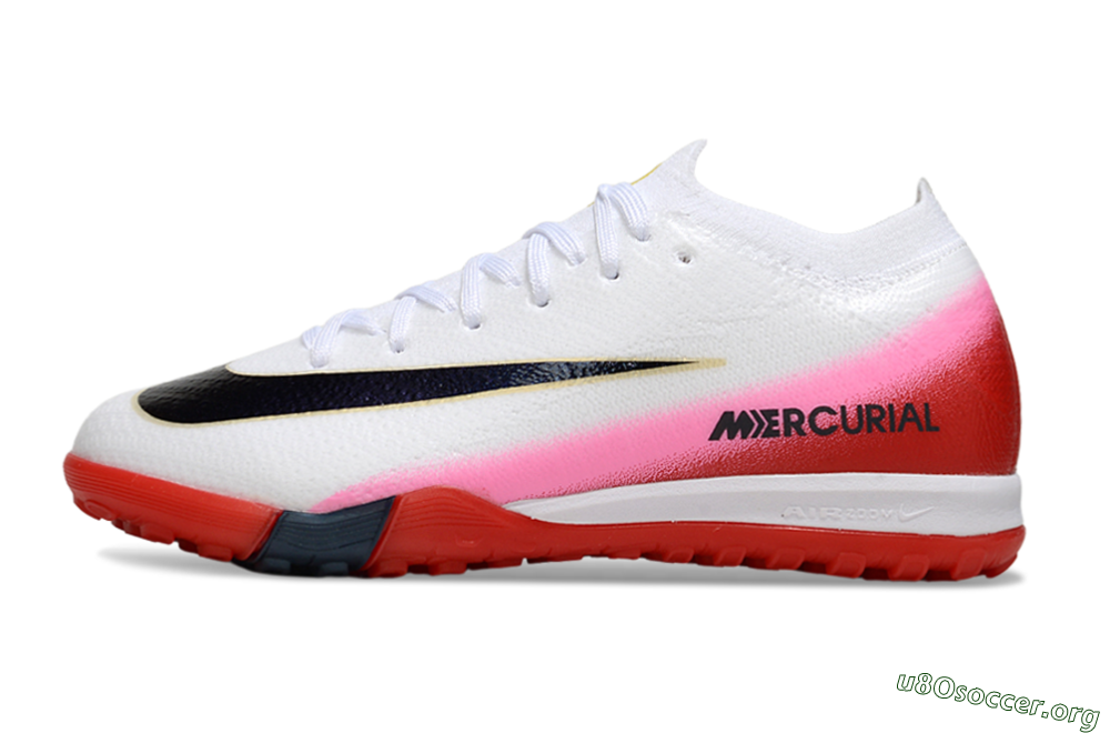 Nike Air Zoom Mercurial Vapor 16 Elite TF Football Shoes - White/Black/Red 3