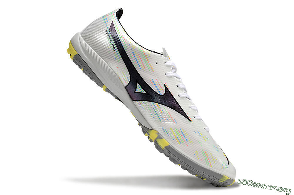 Mizuno Alpha Beta TF Football Shoes - White/Pink/Yellow 4