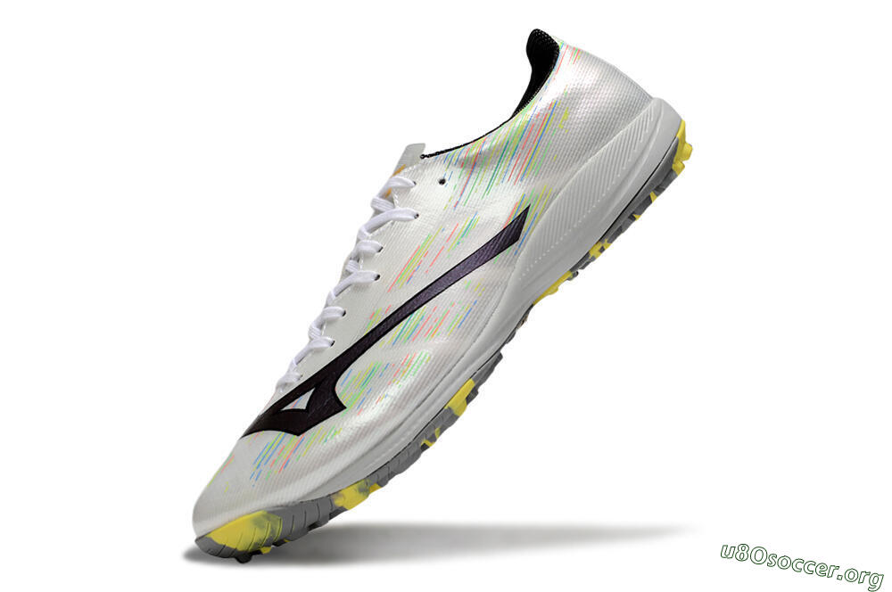 Mizuno Alpha Beta TF Football Shoes - White/Pink/Yellow 5