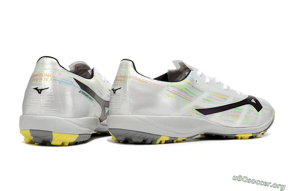 Mizuno Alpha Beta TF Football Shoes - White/Pink/Yellow 6