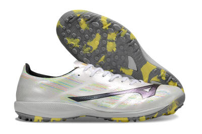 Mizuno Alpha Beta TF Football Shoes - White/Pink/Yellow