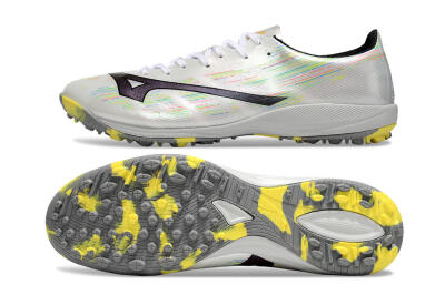 Mizuno Alpha Beta TF Football Shoes - White/Pink/Yellow