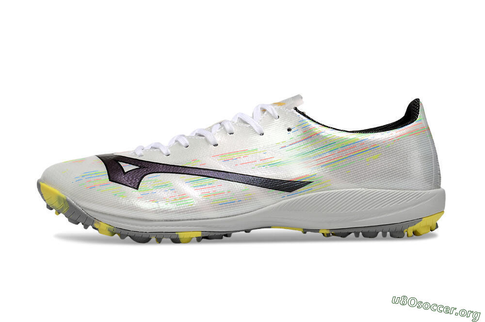 Mizuno Alpha Beta TF Football Shoes - White/Pink/Yellow 3