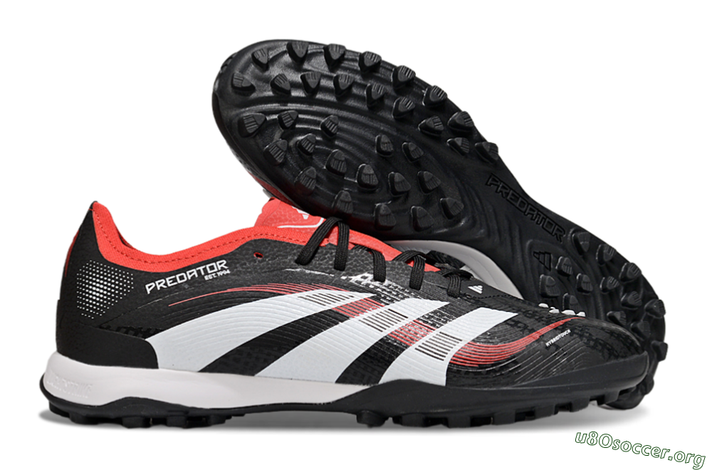 Adidas Predator 25 Elite TF Football Shoes - Black/White/Red 2