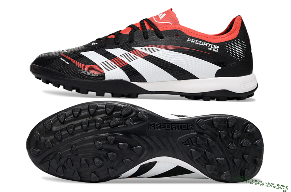 Adidas Predator 25 Elite TF Football Shoes - Black/White/Red 1