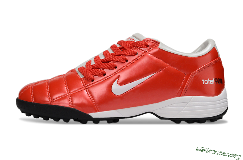 Nike Total 90 III TF Football Shoes - Red/White/Black 3