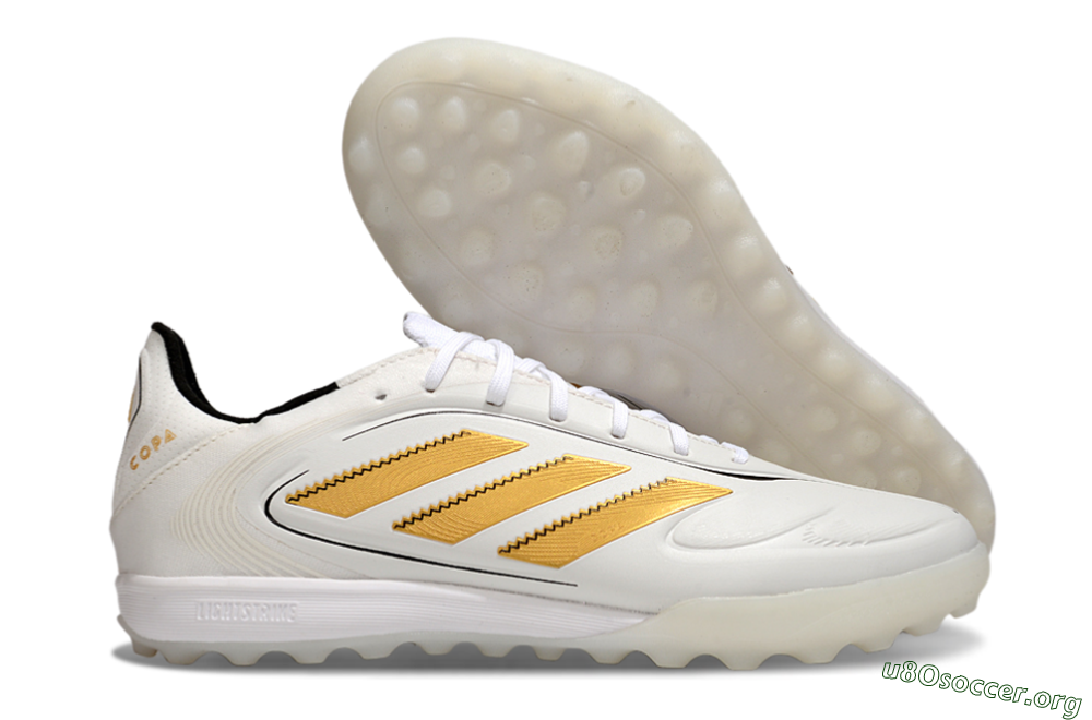 Adidas Copa Pure 3 TF Football Shoes - White/Gold/Black 2