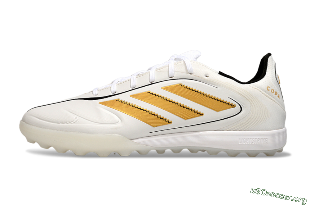 Adidas Copa Pure 3 TF Football Shoes - White/Gold/Black 3