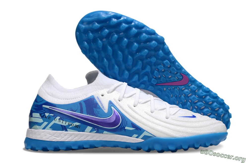 Nike Phantom GX 2 Elite TF Football Shoes - White/Blue 2