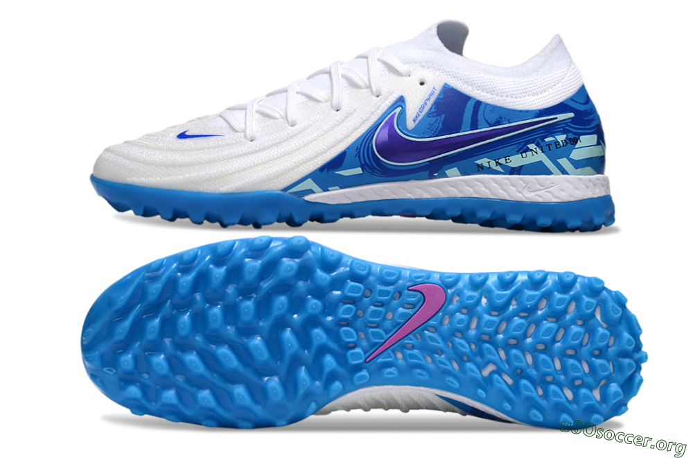 Nike Phantom GX 2 Elite TF Football Shoes - White/Blue 1