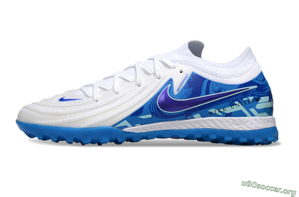 Nike Phantom GX 2 Elite TF Football Shoes - White/Blue 3
