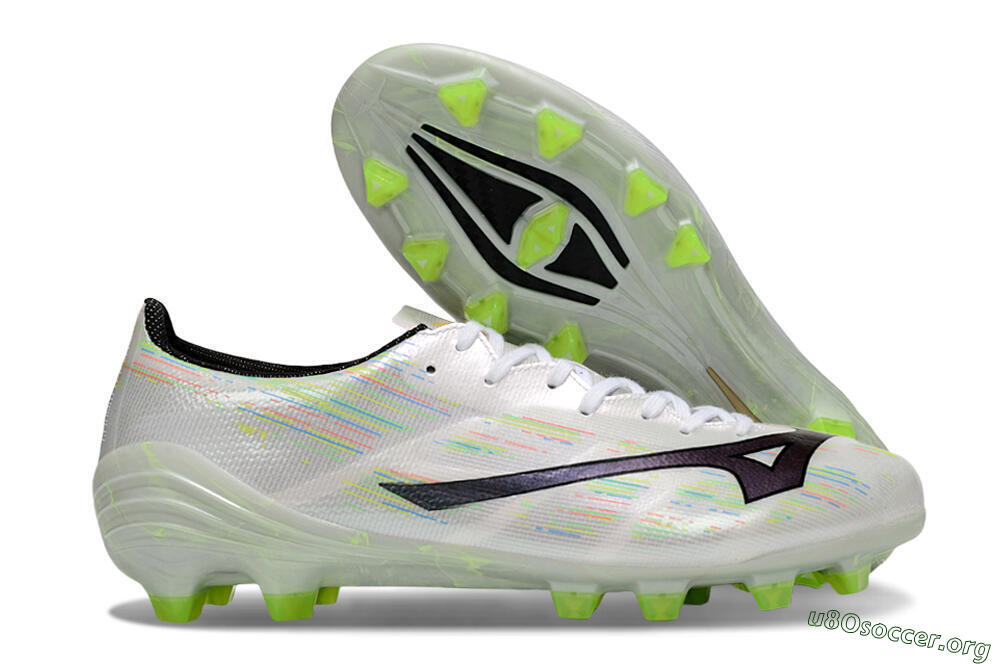Mizuno Alpha Beta FG Football Boots - White/Pink/Yellow 2