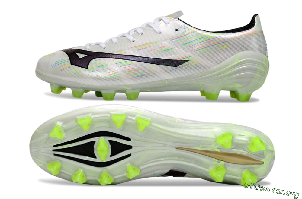 Mizuno Alpha Beta FG Football Boots - White/Pink/Yellow 1