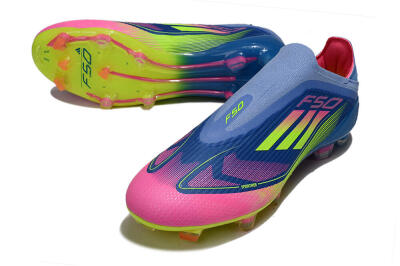 Adidas F50 Elite Laceless FG Football Boots - Blue/Yellow/Pink