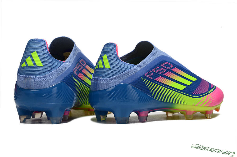 Adidas F50 Elite Laceless FG Football Boots - Blue/Yellow/Pink 7