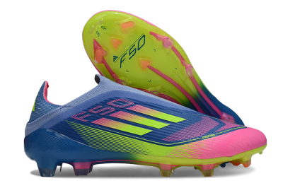 Adidas F50 Elite Laceless FG Football Boots - Blue/Yellow/Pink