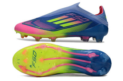 Adidas F50 Elite Laceless FG Football Boots - Blue/Yellow/Pink