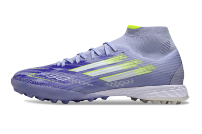 Adidas F50 Elite Mid TF Football Shoes - Purple/Silver/Yellow