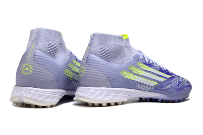 Adidas F50 Elite Mid TF Football Shoes - Purple/Silver/Yellow