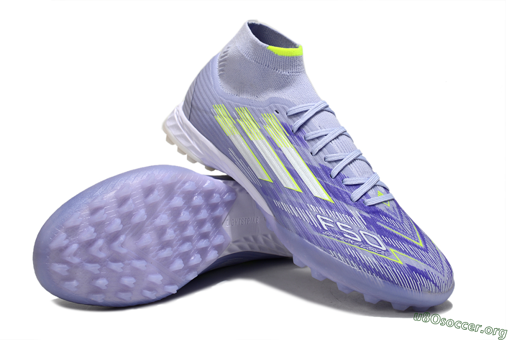 Adidas F50 Elite Mid TF Football Shoes - Purple/Silver/Yellow 0