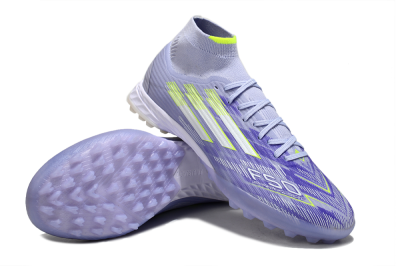 Adidas F50 Elite Mid TF Football Shoes - Purple/Silver/Yellow