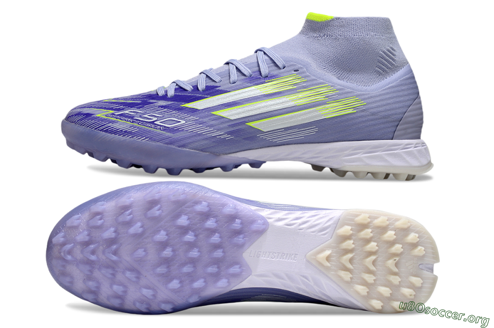 Adidas F50 Elite Mid TF Football Shoes - Purple/Silver/Yellow 1