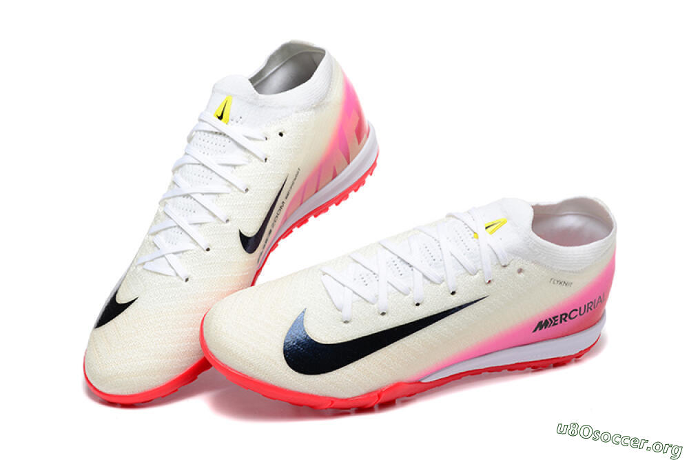 Nike Air Zoom Mercurial Vapor 16 Elite TF Football Shoes - Beige/Black/Pink 6