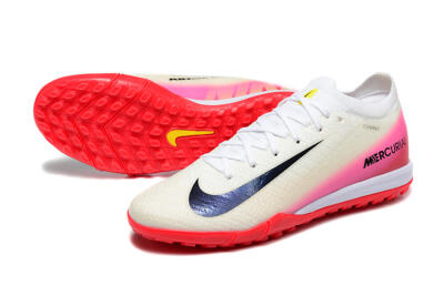 Nike Air Zoom Mercurial Vapor 16 Elite TF Football Shoes - Beige/Black/Pink