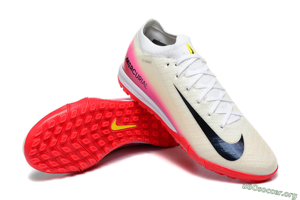 Nike Air Zoom Mercurial Vapor 16 Elite TF Football Shoes - Beige/Black/Pink 4