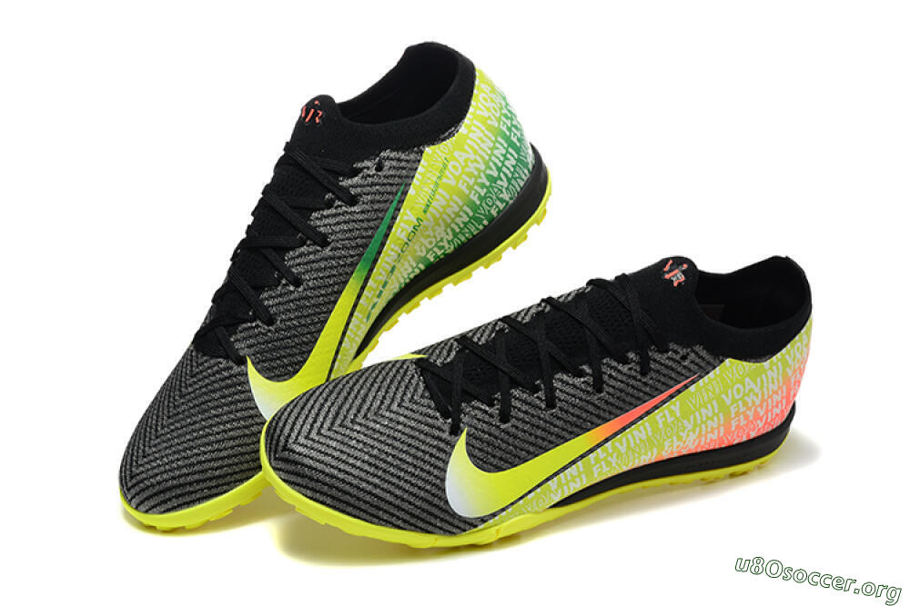 Nike Air Zoom Mercurial Vapor 16 Elite TF Football Shoes - Black/Yellow/Red 6