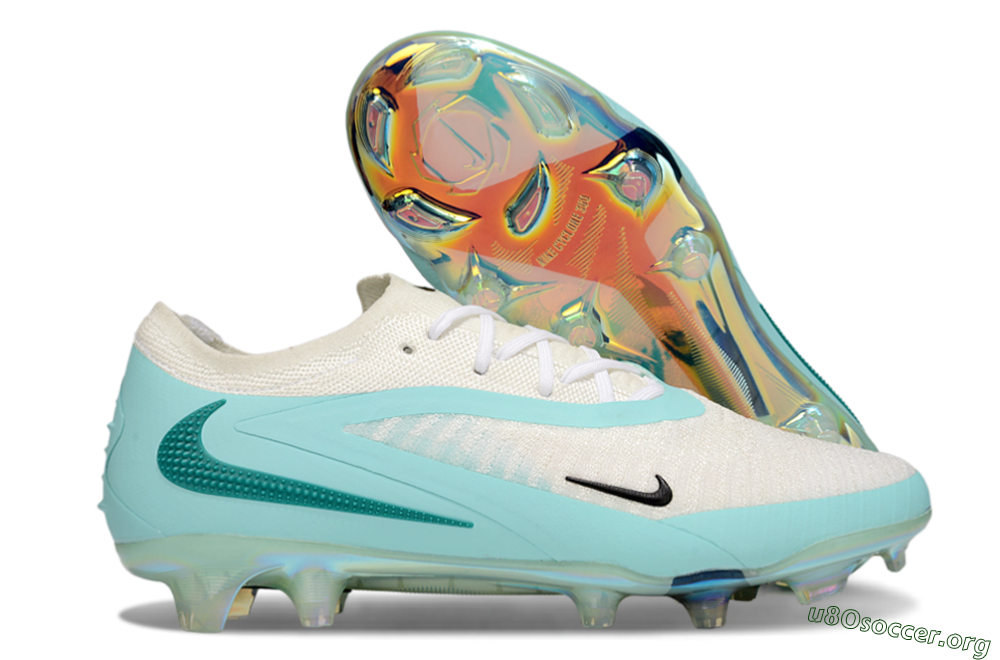 Nike Phantom 6 Low Elite FG Football Boots - Beige/Jade/Gold 2
