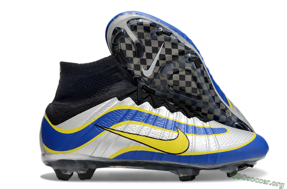 Nike Mercurial Superfly 4 Elite FG Football Boots - Silver/Yellow/Blue 2