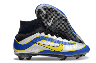 Nike Mercurial Superfly 4 Elite FG Football Boots - Silver/Yellow/Blue