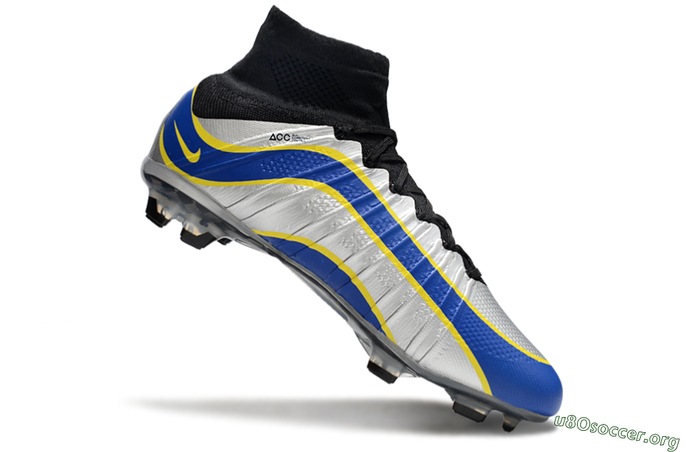 Nike Mercurial Superfly 4 Elite FG Football Boots - Silver/Yellow/Blue 4