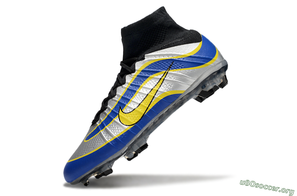 Nike Mercurial Superfly 4 Elite FG Football Boots - Silver/Yellow/Blue 5