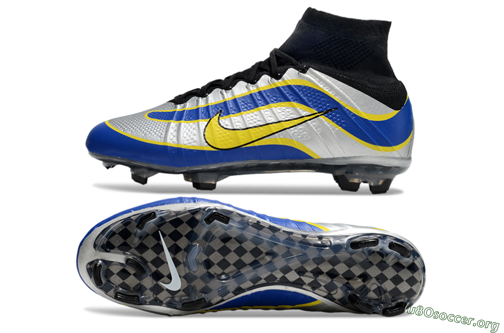 Nike Mercurial Superfly 4 Elite FG Football Boots - Silver/Yellow/Blue 1