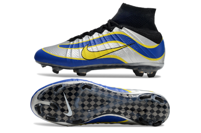 Nike Mercurial Superfly 4 Elite FG Football Boots - Silver/Yellow/Blue