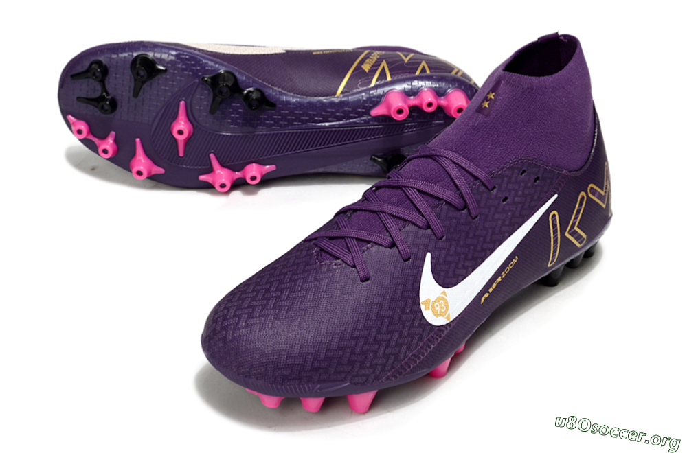 Nike Air Zoom Mercurial Superfly 10 Elite AG Football Boots - Purple/White/Gold 0