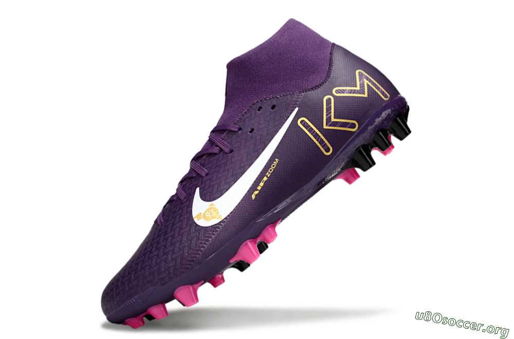 Nike Air Zoom Mercurial Superfly 10 Elite AG Football Boots - Purple/White/Gold 5