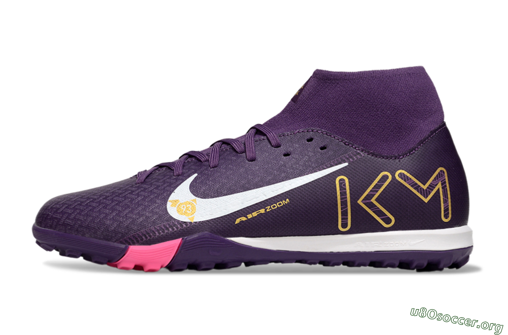 Nike Air Zoom Mercurial Superfly 10 Elite TF Football Shoes - Purple/White/Gold 3