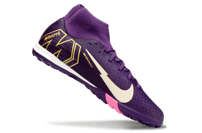 Nike Air Zoom Mercurial Superfly 10 Elite TF Football Shoes - Purple/White/Gold
