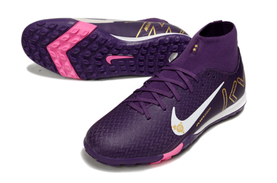 Nike Air Zoom Mercurial Superfly 10 Elite TF Football Shoes - Purple/White/Gold