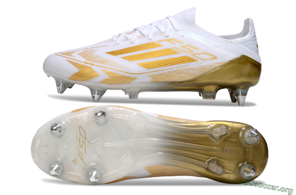 Adidas F50 Elite SG Football Boots - White/Gold 1