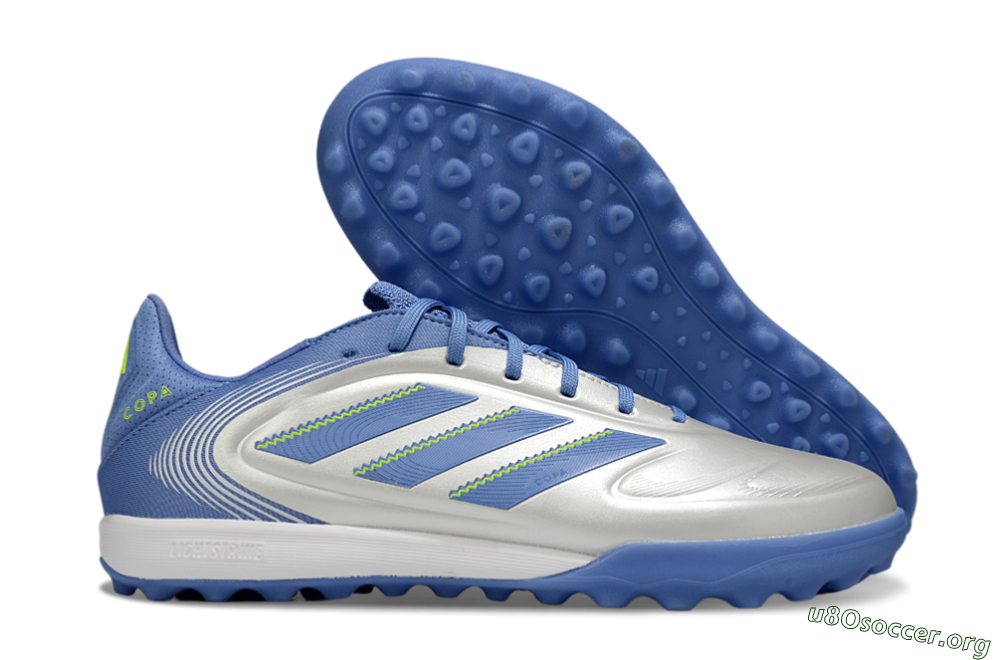 Adidas Copa Pure 3 TF Football Shoes - Silver/Blue/Yellow 2