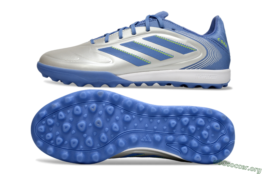 Adidas Copa Pure 3 TF Football Shoes - Silver/Blue/Yellow 1
